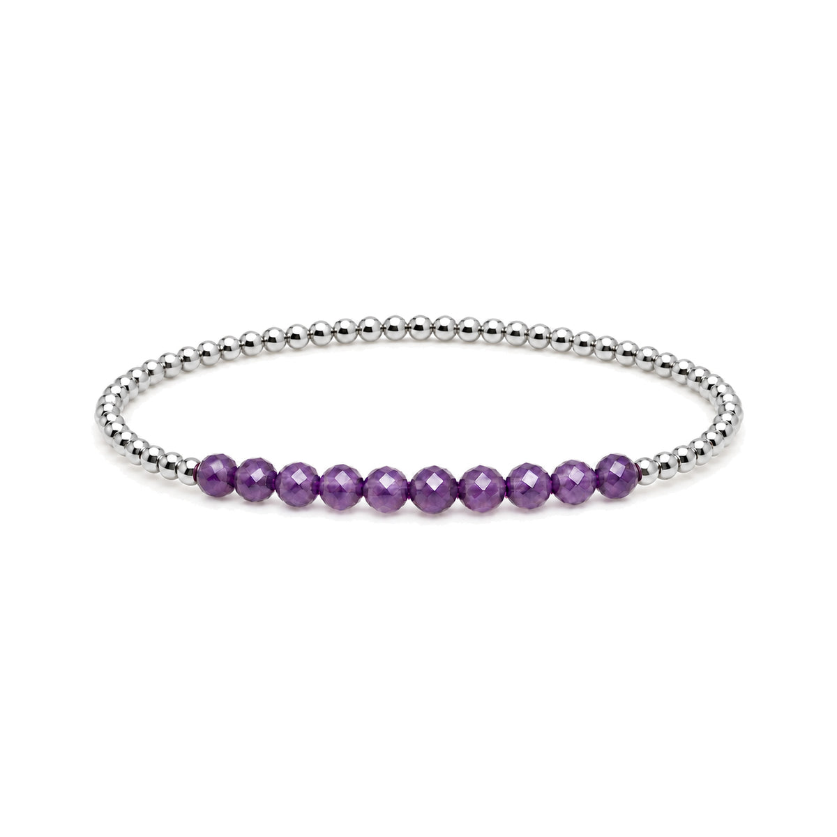 FEBRUARY Amethyst Birthstone Bracelet · Sterling Silver