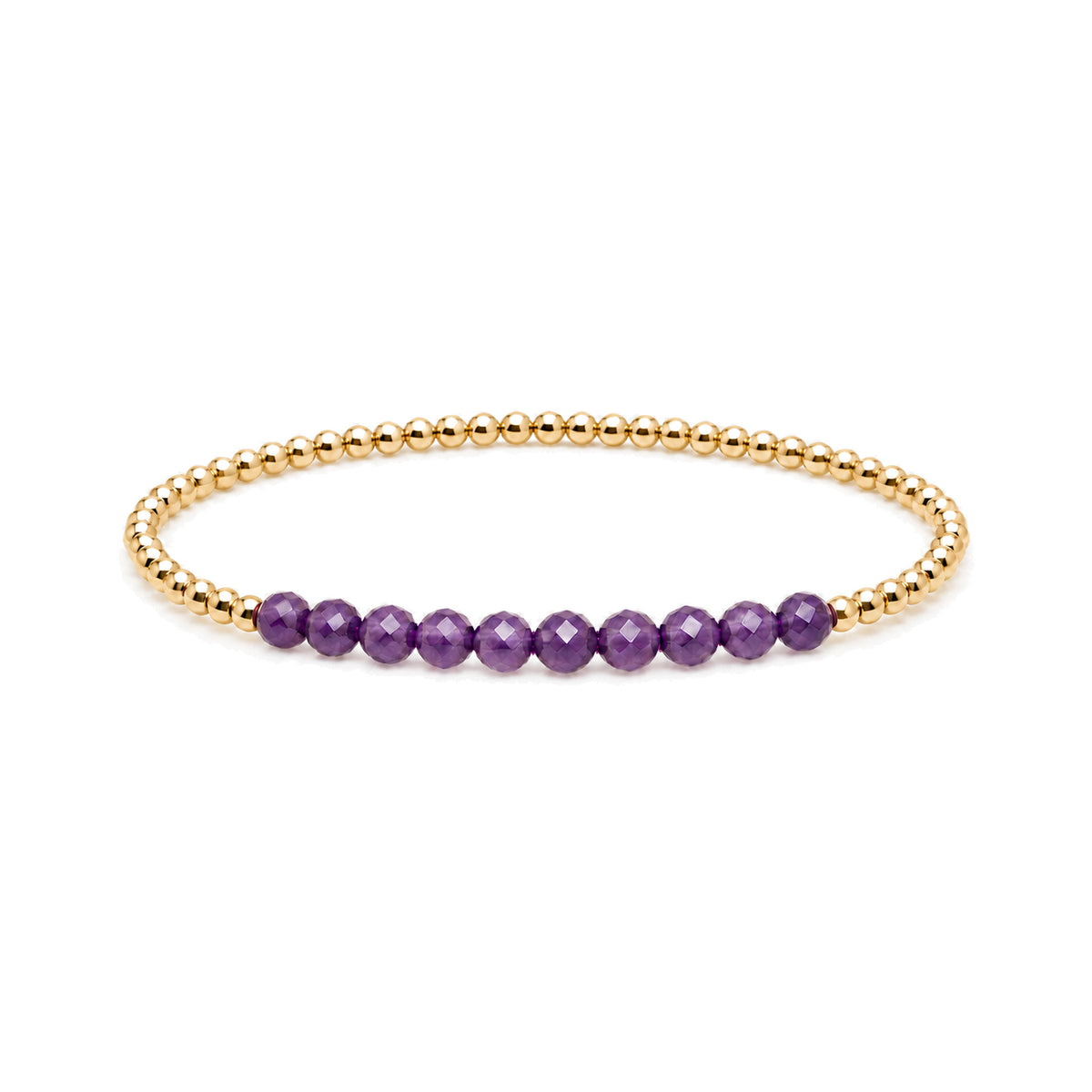 FEBRUARY Amethyst Birthstone Bracelet · 14K Gold Filled