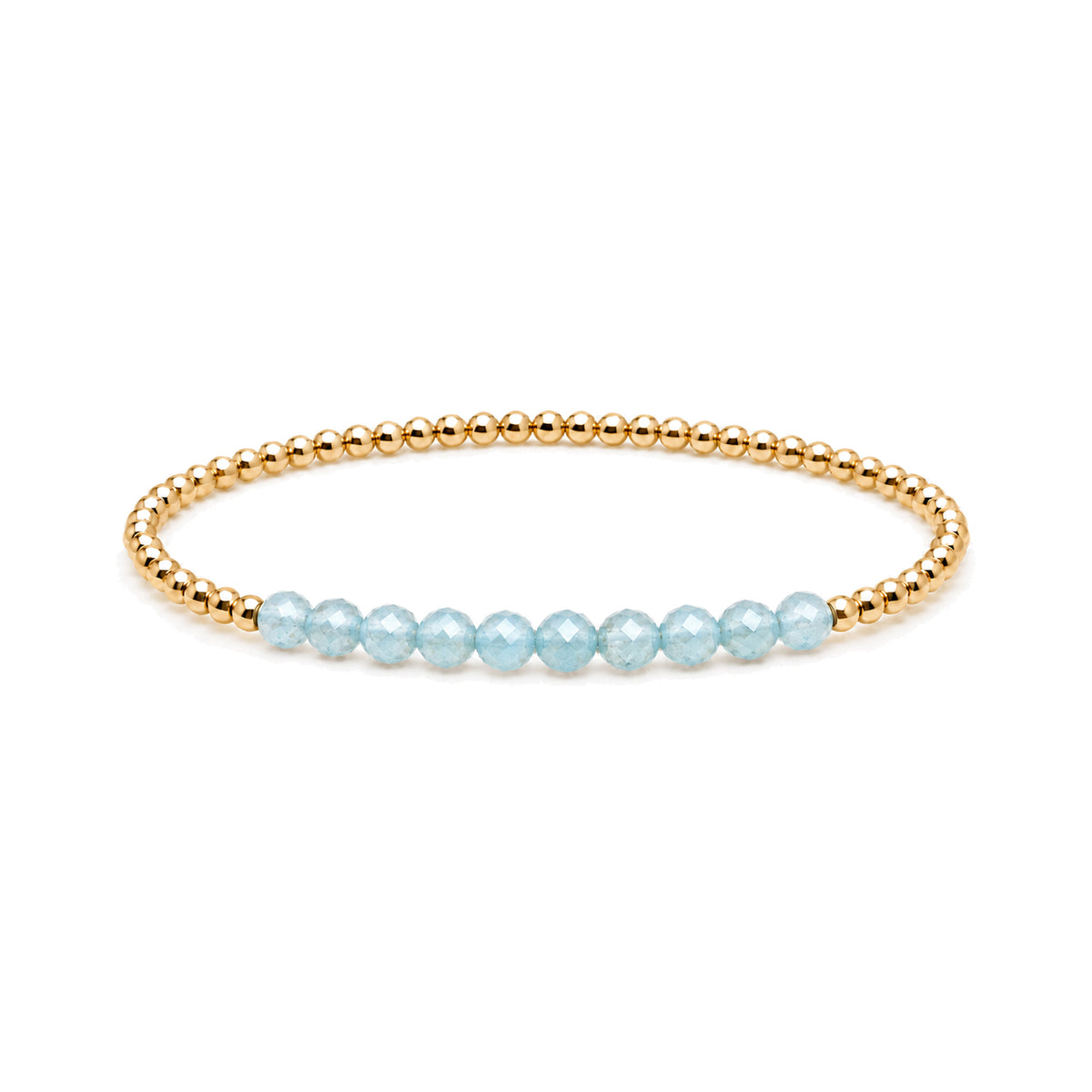 MARCH Aquamarine Birthstone Bracelet · 14K Gold Filled