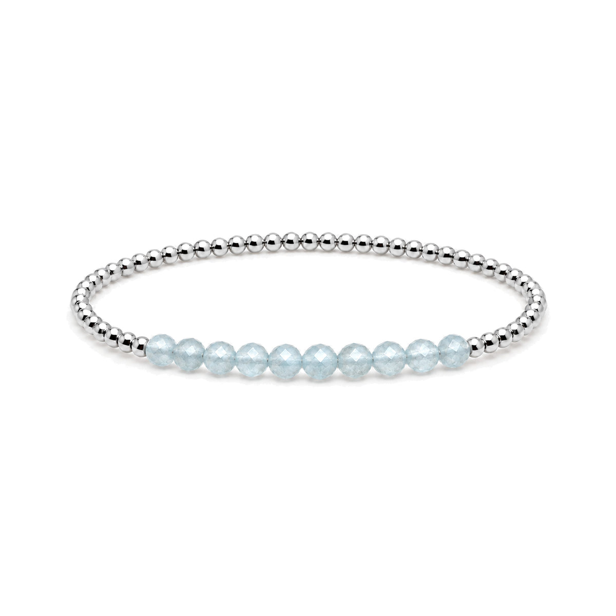 MARCH Aquamarine Birthstone Bracelet · Sterling Silver