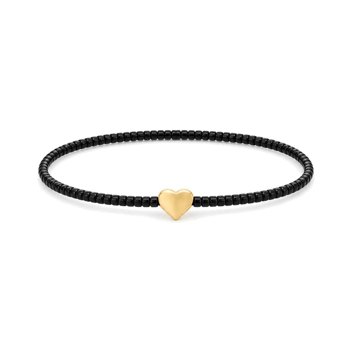 Black Heart Charm Bracelet · 14K Gold Filled