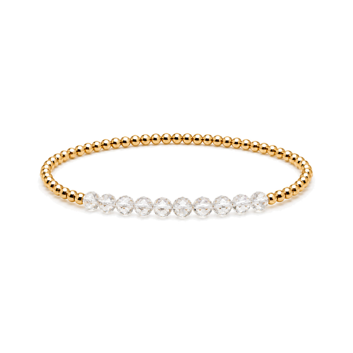 APRIL Clear Quartz Birthstone Bracelet · 14K Gold Filled