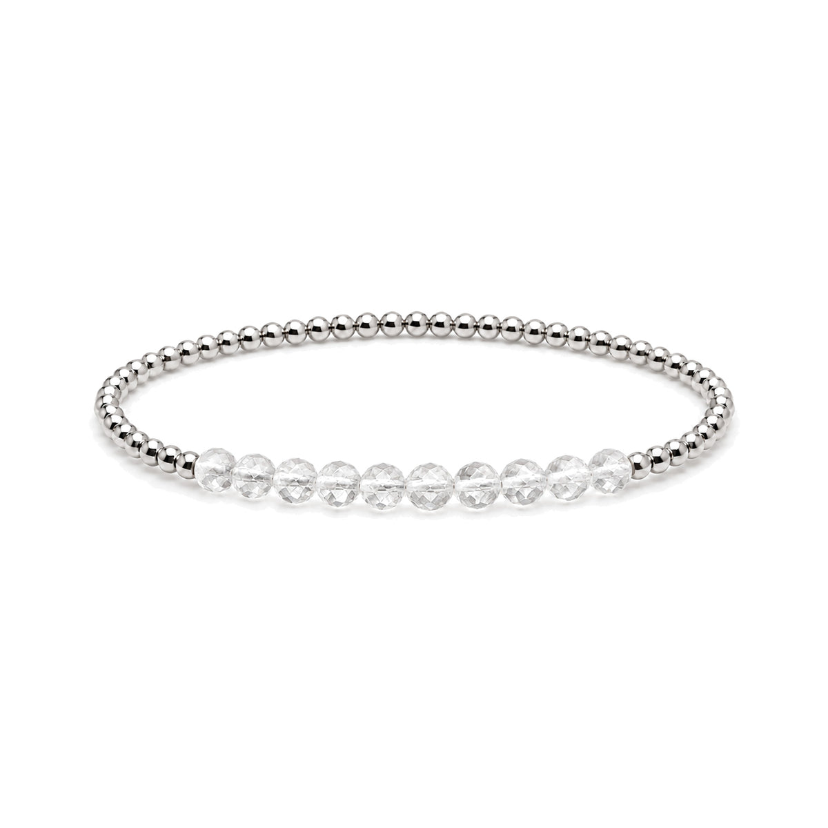 APRIL Clear Quartz Birthstone Bracelet · Sterling Silver