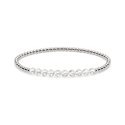 APRIL Clear Quartz Birthstone Bracelet · Sterling Silver