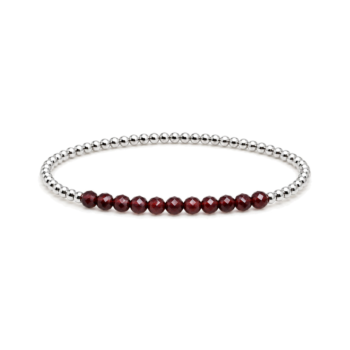 JANUARY Garnet Birthstone Bracelet · Sterling Silver