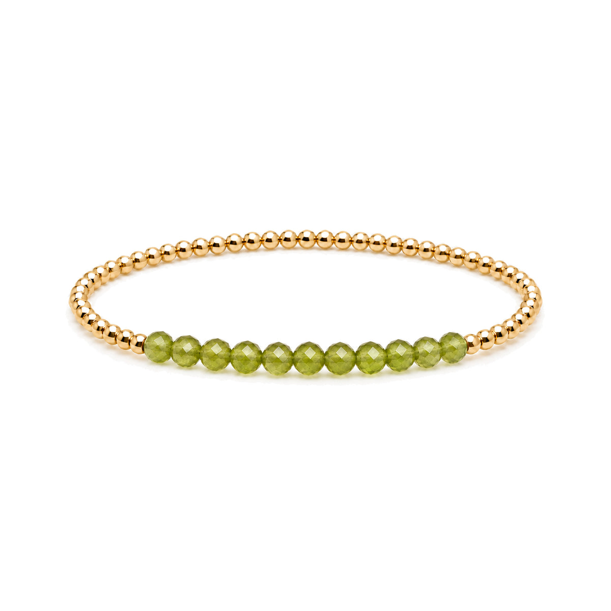 AUGUST Peridot Birthstone Bracelet · 14K Gold Filled