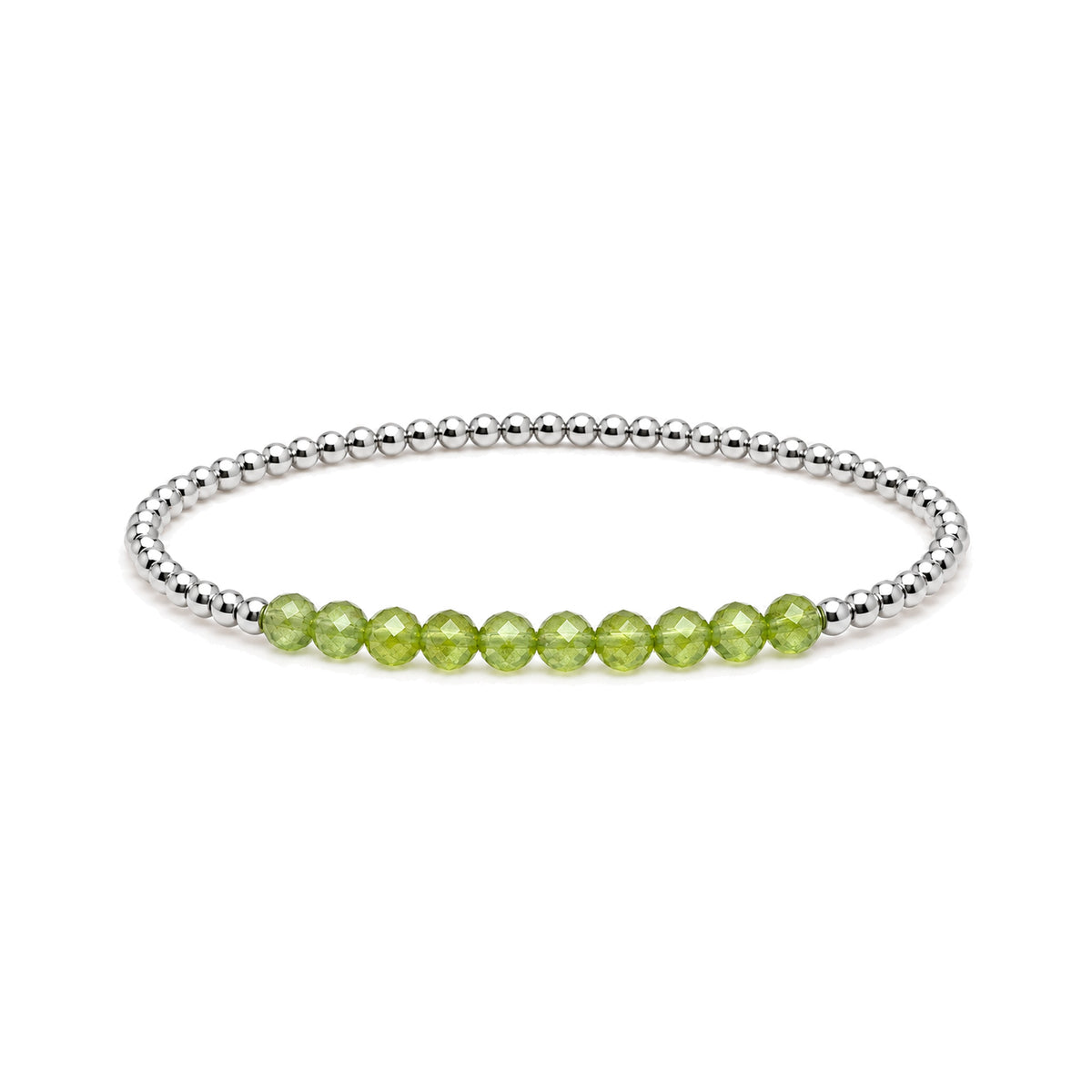 AUGUST Peridot Birthstone Bracelet · Sterling Silver