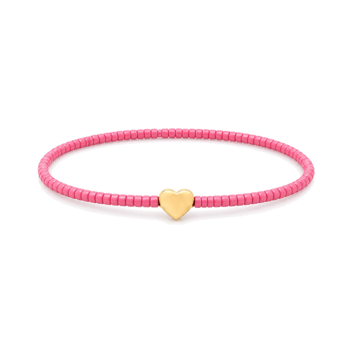 Pink Heart Charm Bracelet · 14K Gold Filled