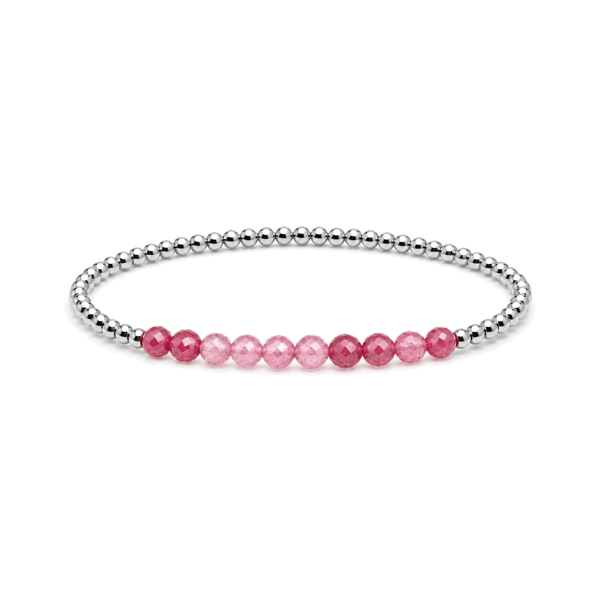 OCTOBER Pink Tourmaline Birthstone Bracelet · Sterling Silver