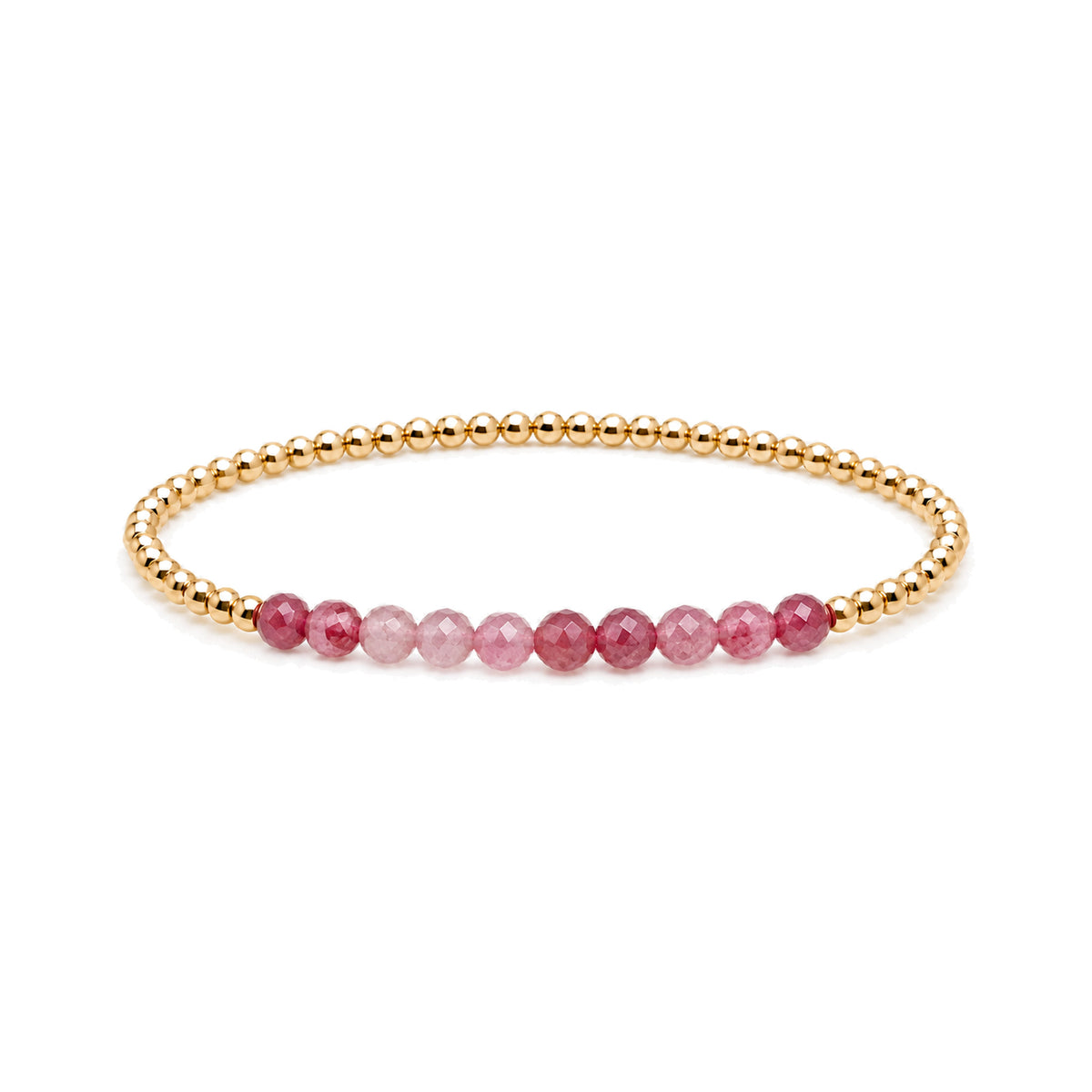 OCTOBER Pink Tourmaline Birthstone Bracelet · 14K Gold Filled