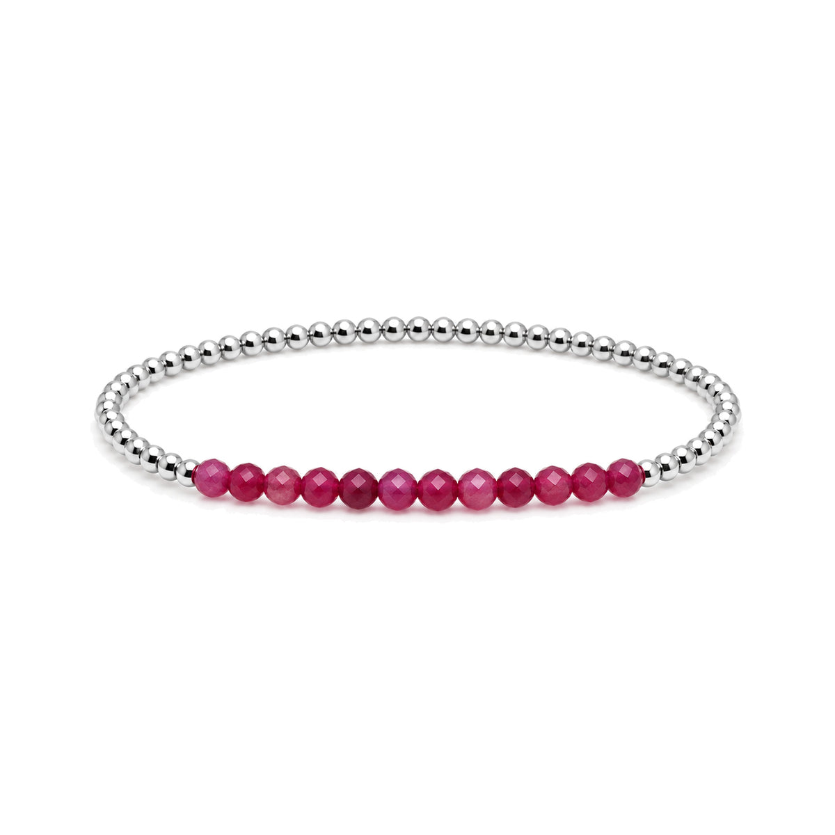 JULY Ruby Birthstone Bracelet · Sterling Silver