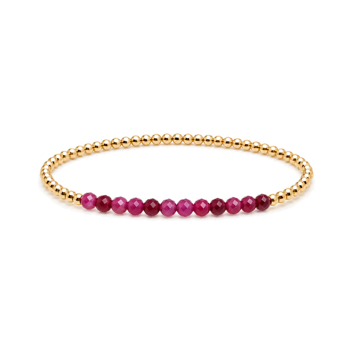 JULY Ruby Birthstone Bracelet · 14K Gold Filled