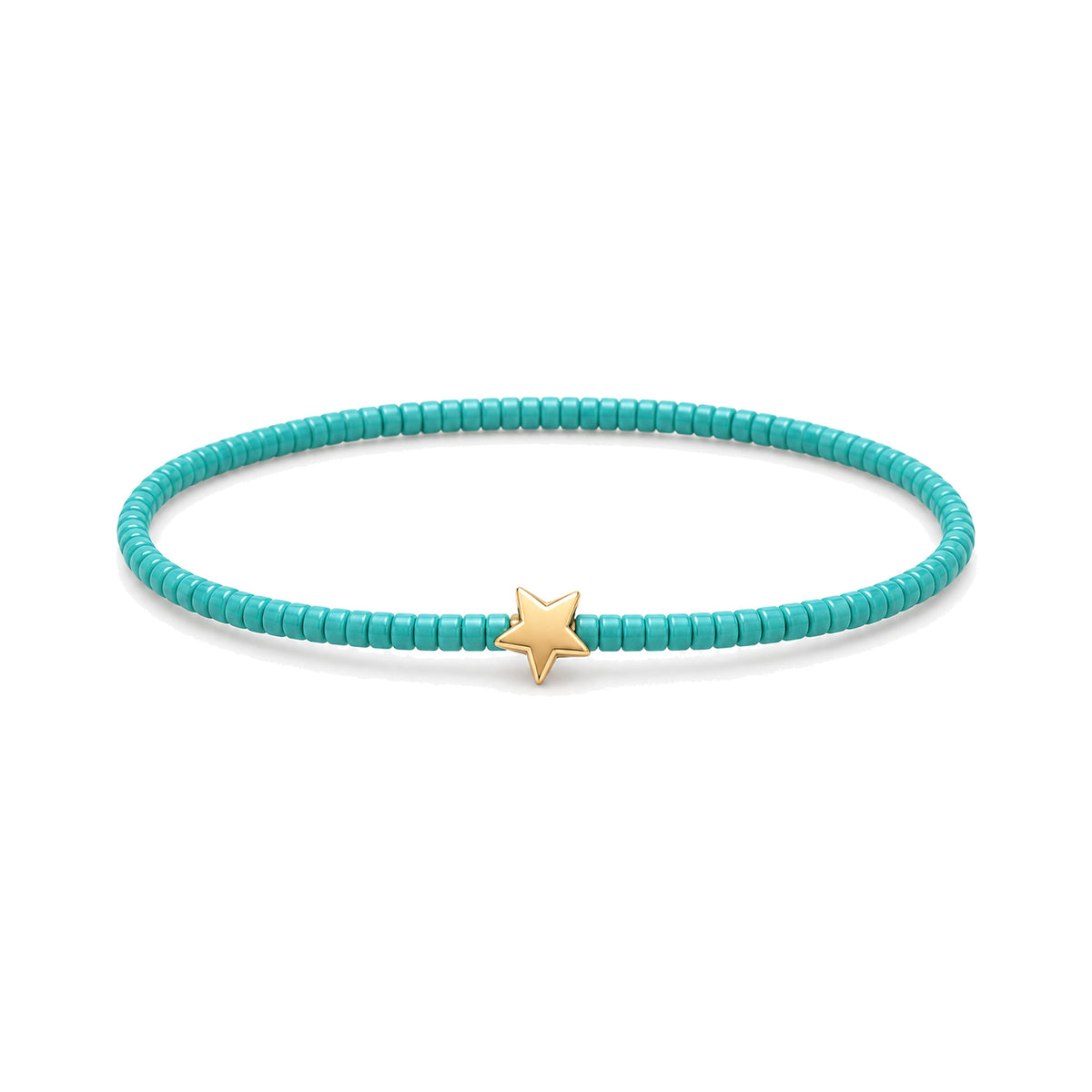 Teal Star Charm Bracelet · 14K Gold Filled