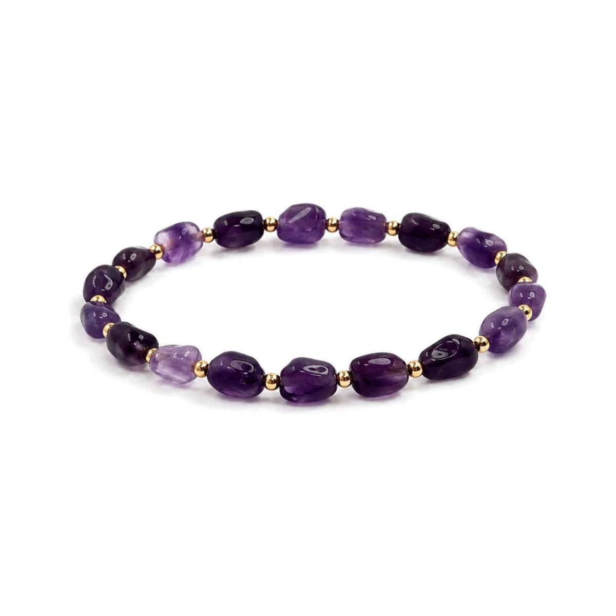 Amethyst Nugget Bracelet · 14K Gold Filled