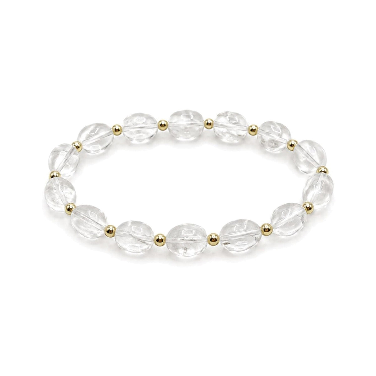 Clear Quartz Nugget Bracelet · 14K Gold Filled