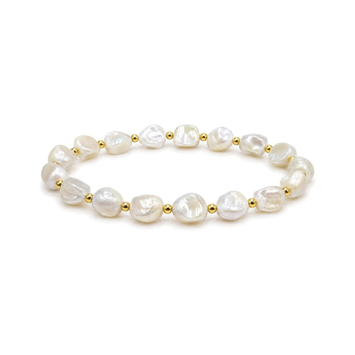 Mother of Pearl Nugget Bracelet · 14K Gold Filled