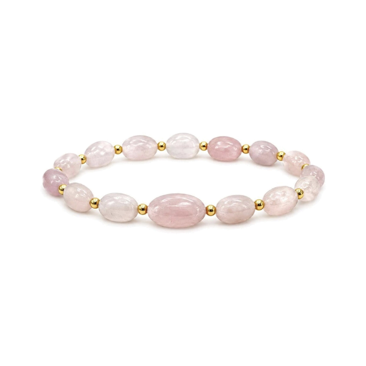 Rose Quartz Nugget Bracelet · 14K Gold Filled
