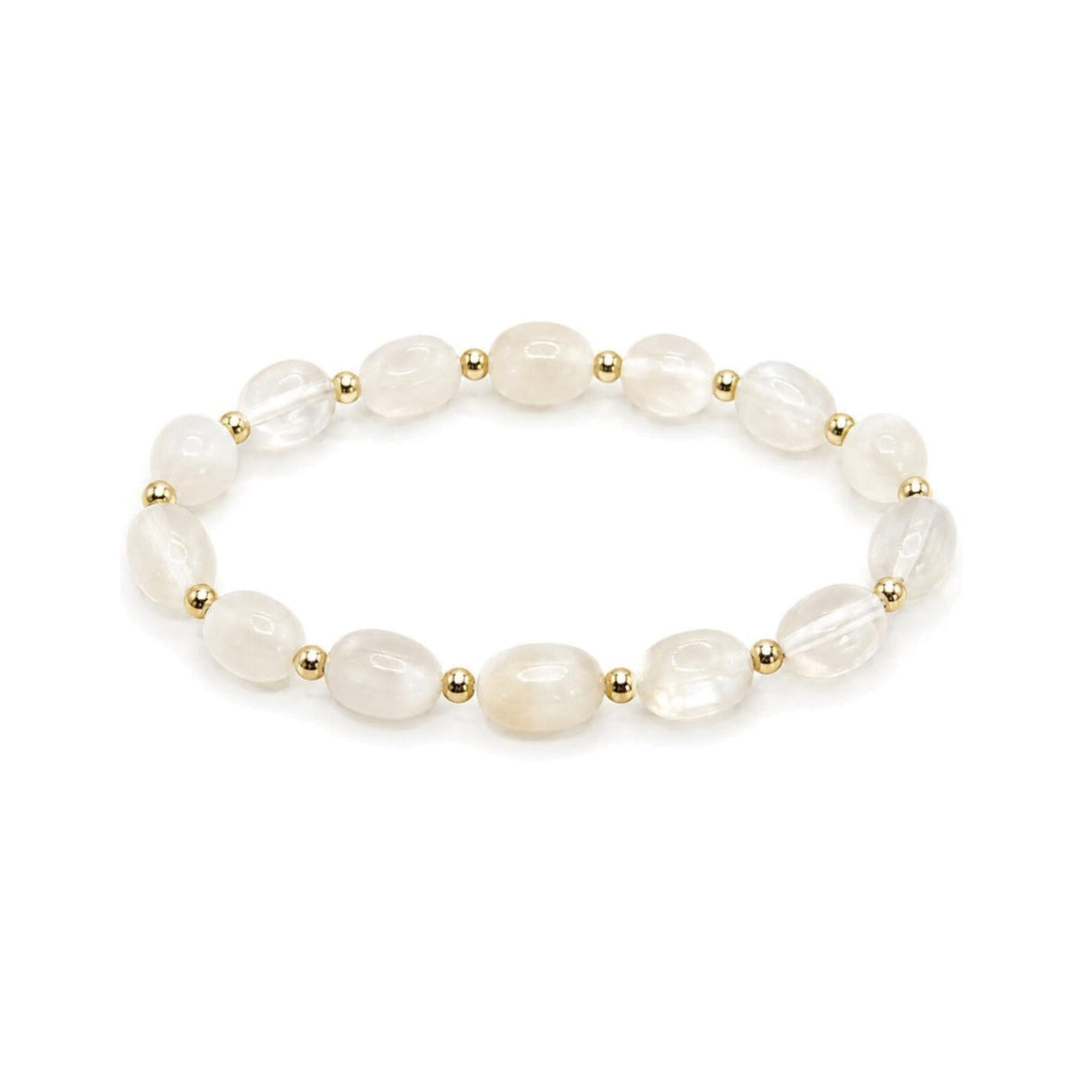 White Moonstone Nugget Bracelet · 14K Gold Filled