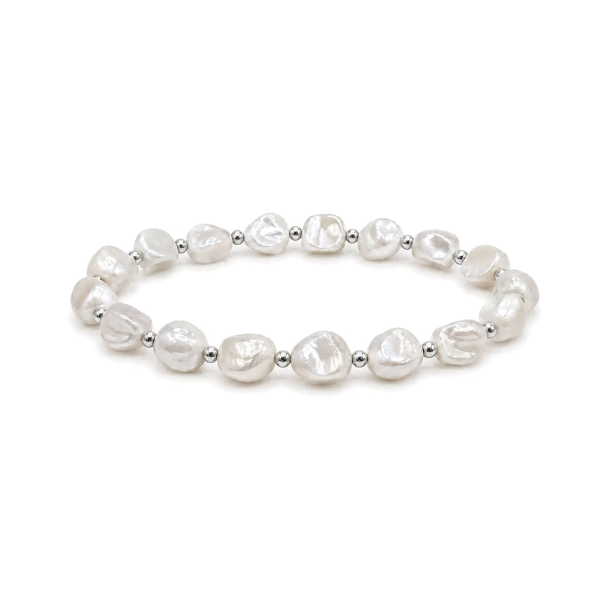 Mother of Pearl Nugget Bracelet · Sterling Silver
