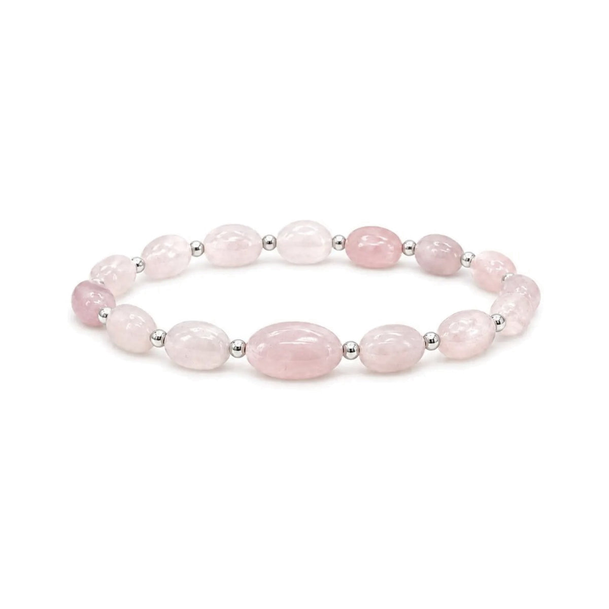 Rose Quartz Nugget Bracelet · Sterling Silver