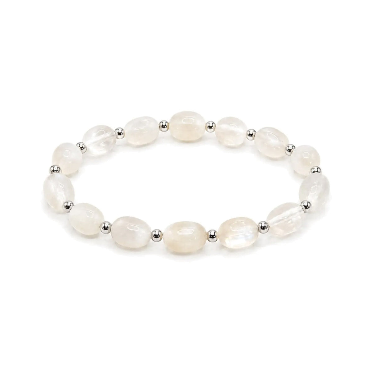 White Moonstone Nugget Bracelet · Sterling Silver