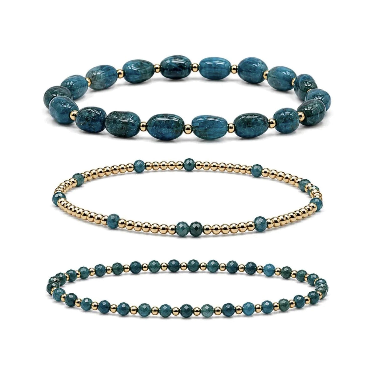 Apatite Bracelet Set of 3 · Sterling Silver