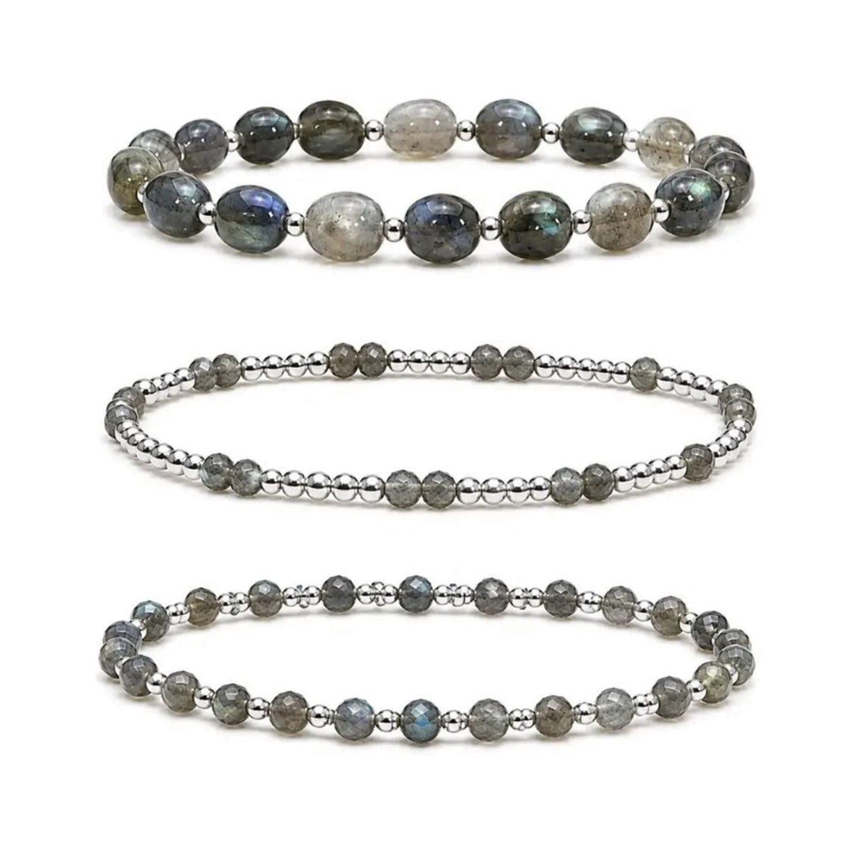 Labradorite Bracelet Set of 3 · Sterling Silver