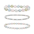 Morganite Bracelet Set of 3 · Sterling Silver