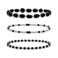 Obsidian Bracelet Set of 3 · Sterling Silver