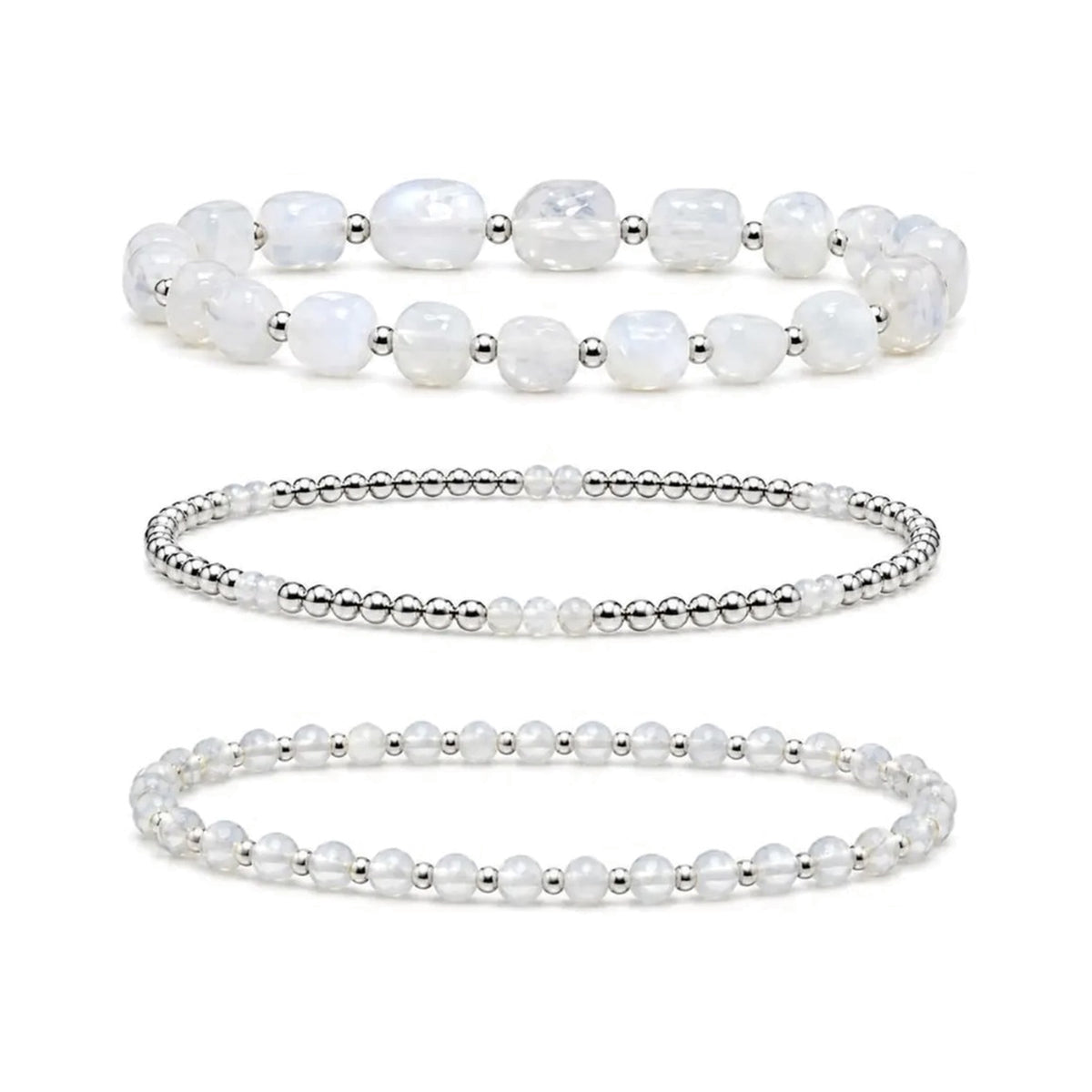 Opalite Bracelet Set of 3 · Sterling Silver