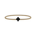 Black Coral Cross Bracelet · 14K Gold Filled