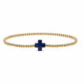 Blue Coral Cross Bracelet · 14K Gold Filled