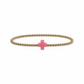 Pink Coral Cross Bracelet · 14K Gold Filled