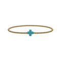 Teal Coral Cross Bracelet · 14K Gold Filled