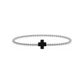 Black Coral Cross Bracelet · Sterling Silver