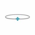 Teal Coral Cross Bracelet · Sterling Silver