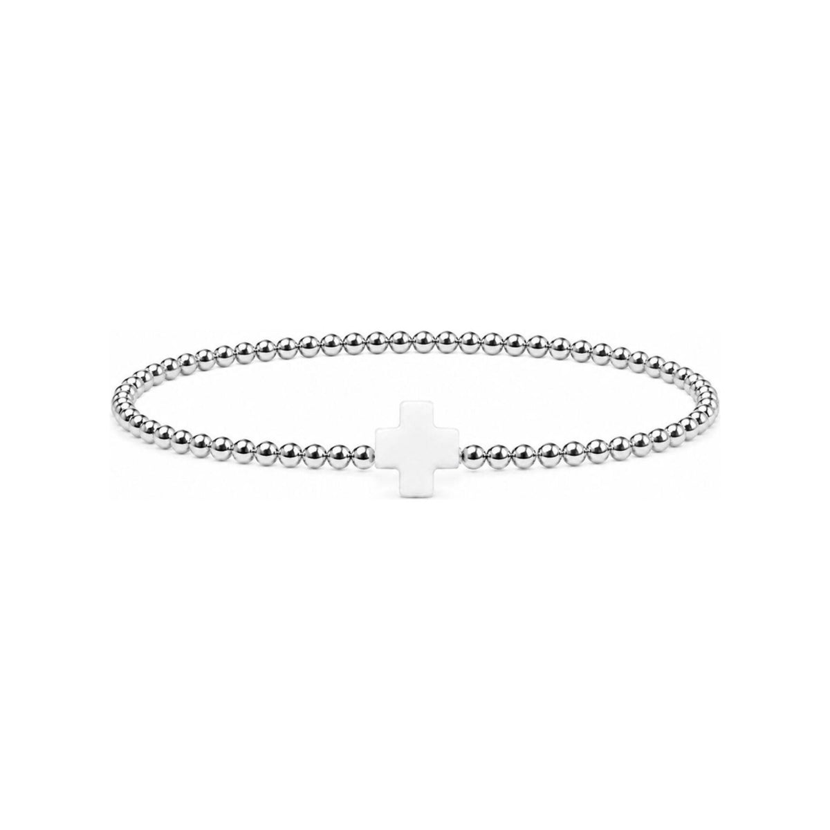 White Coral Cross Bracelet · Sterling Silver