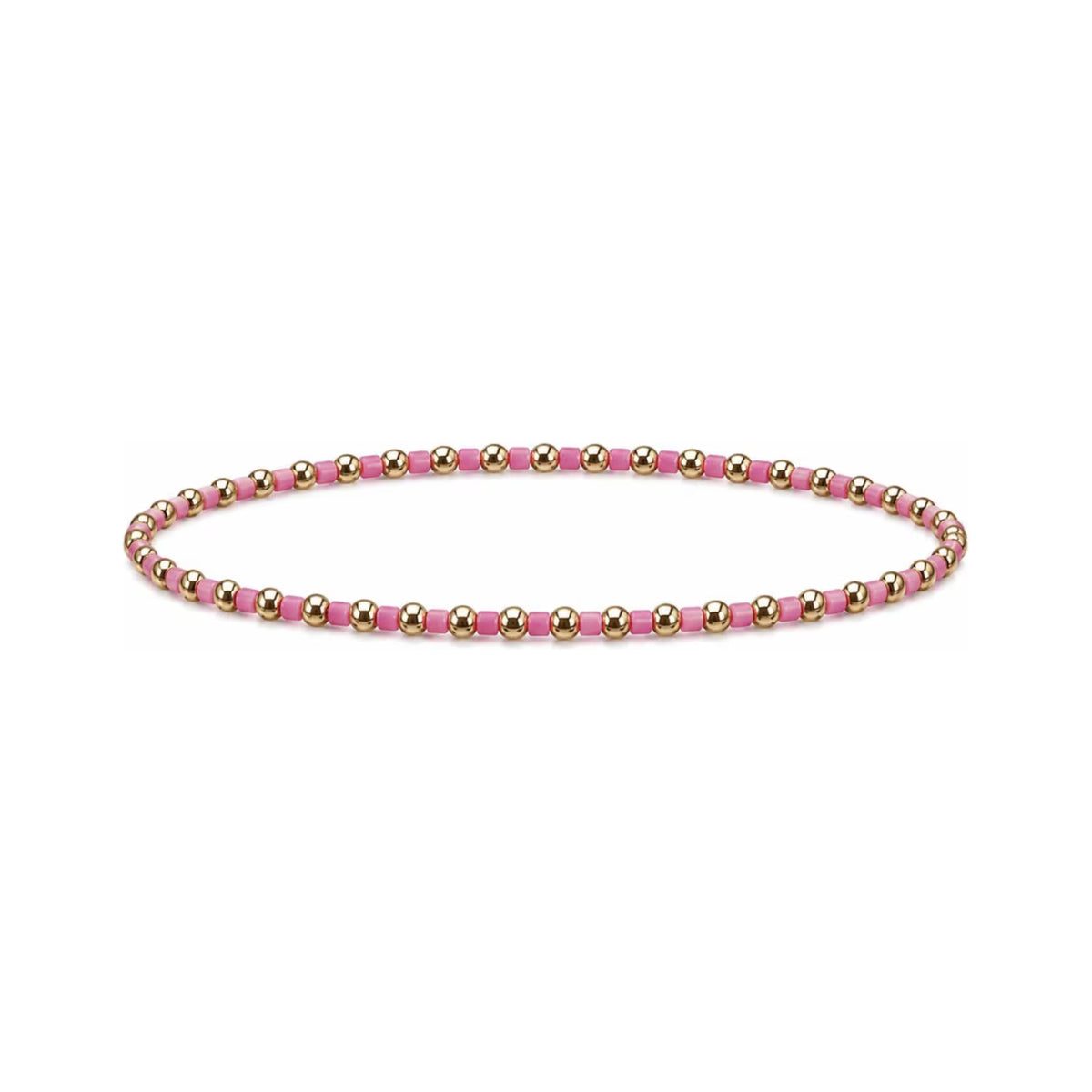 Pink Miyuki Bracelet · 14K Gold Filled