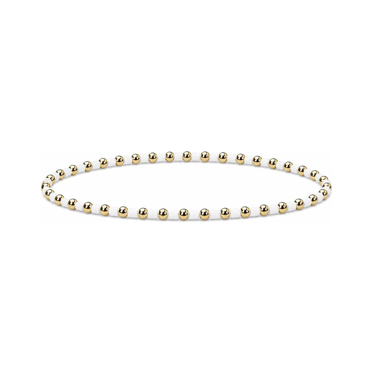 White Miyuki Bracelet · 14K Gold Filled