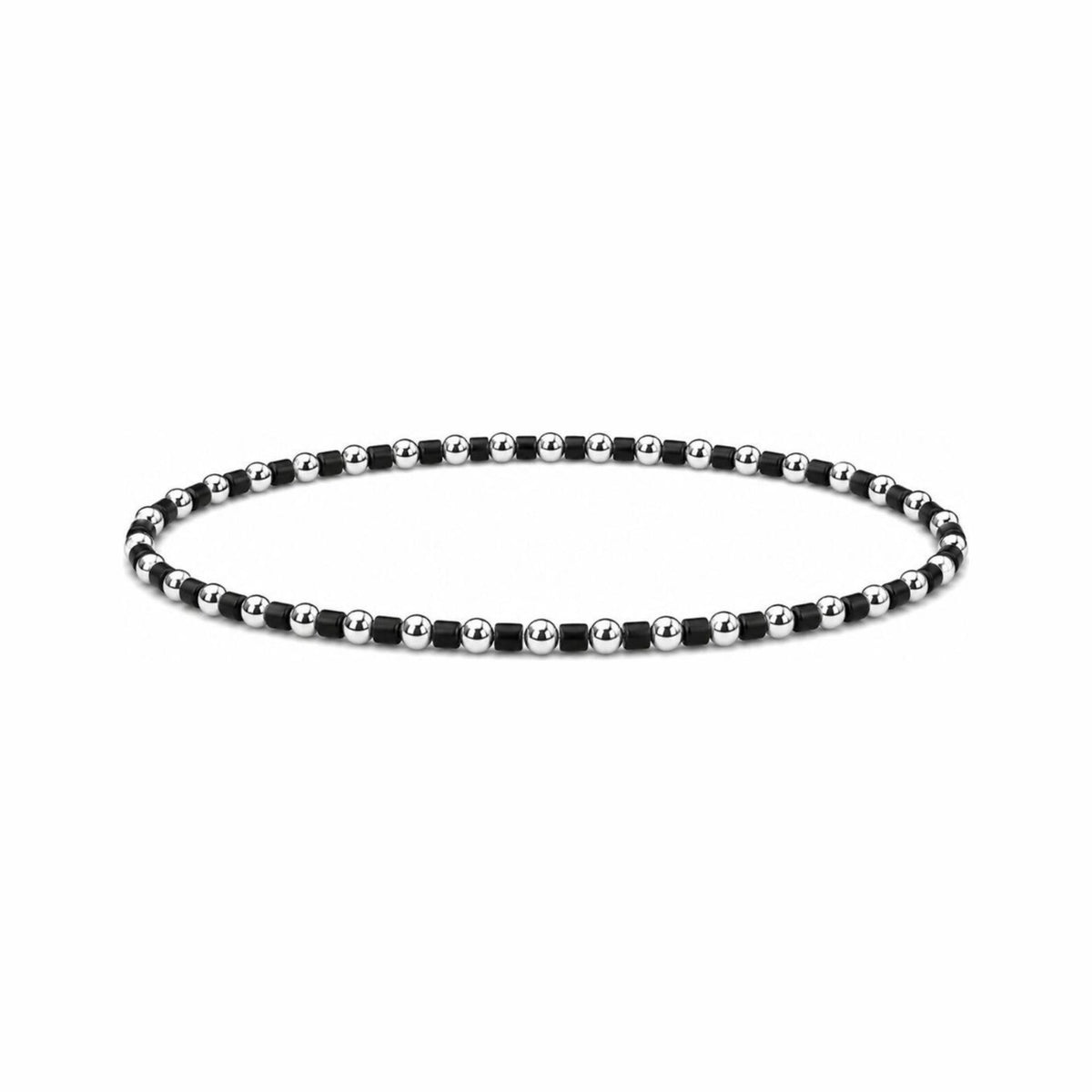Black Miyuki Bracelet · Sterling Silver
