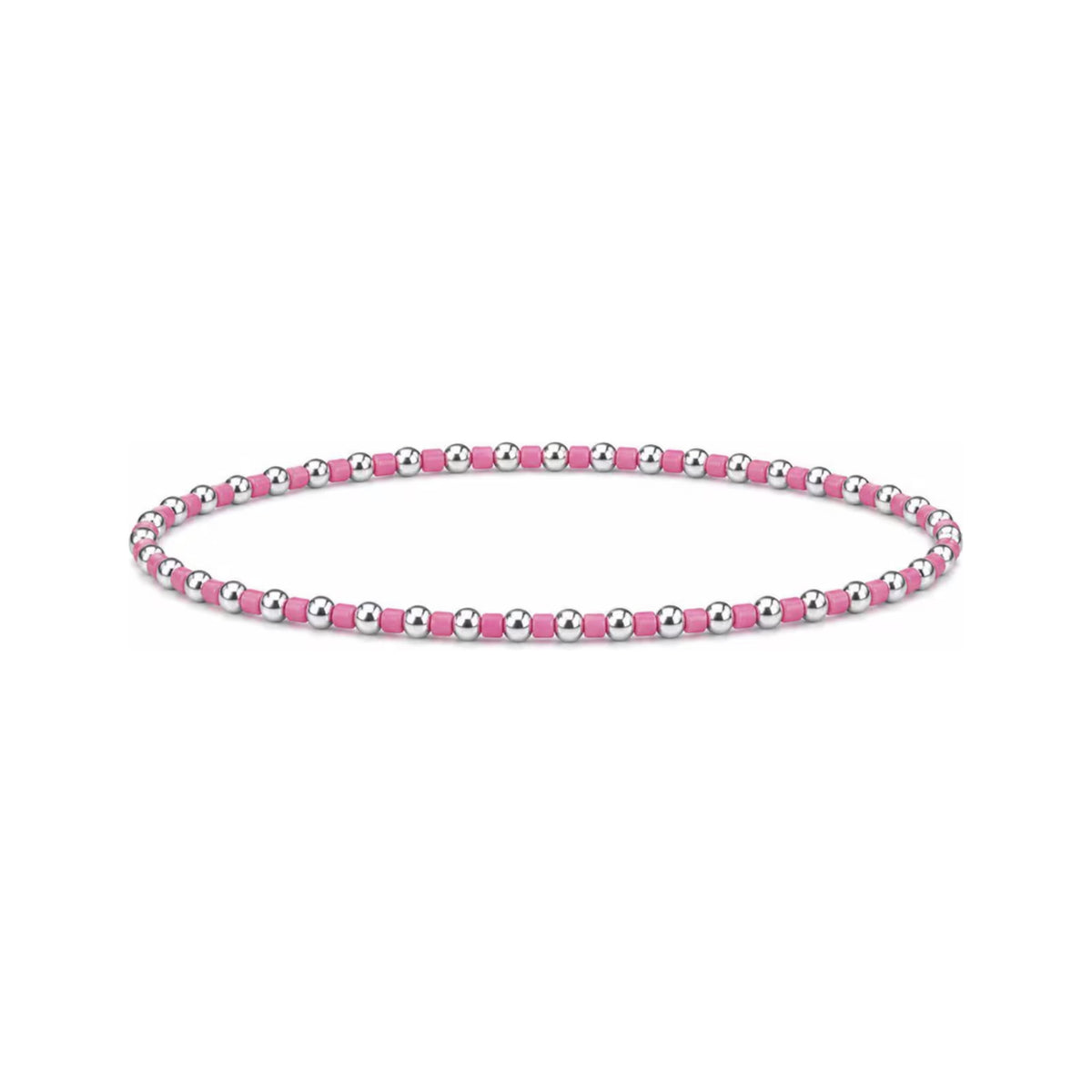 Pink Miyuki Bracelet · Sterling Silver