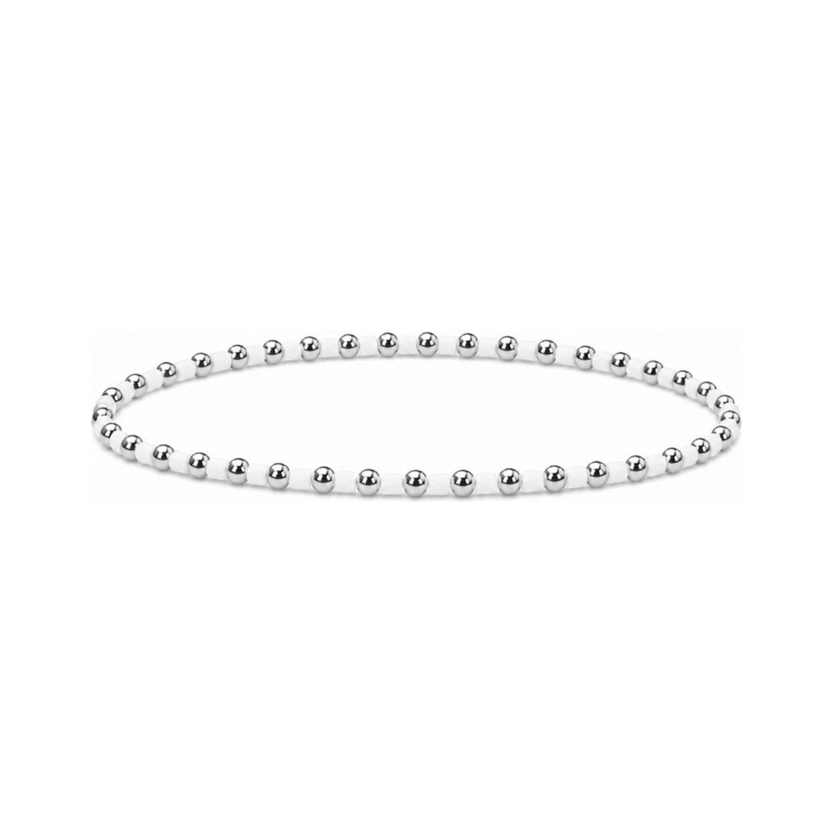 White Miyuki Bracelet · Sterling Silver