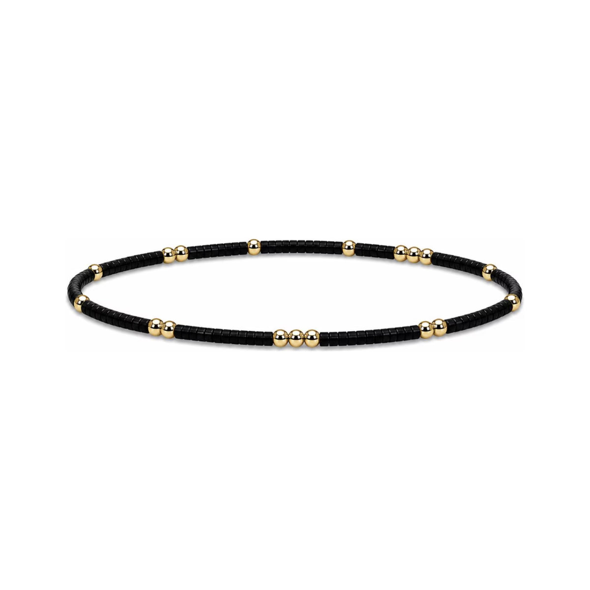 Black Miyuki Sprinkled Bracelet · 14K Gold Filled