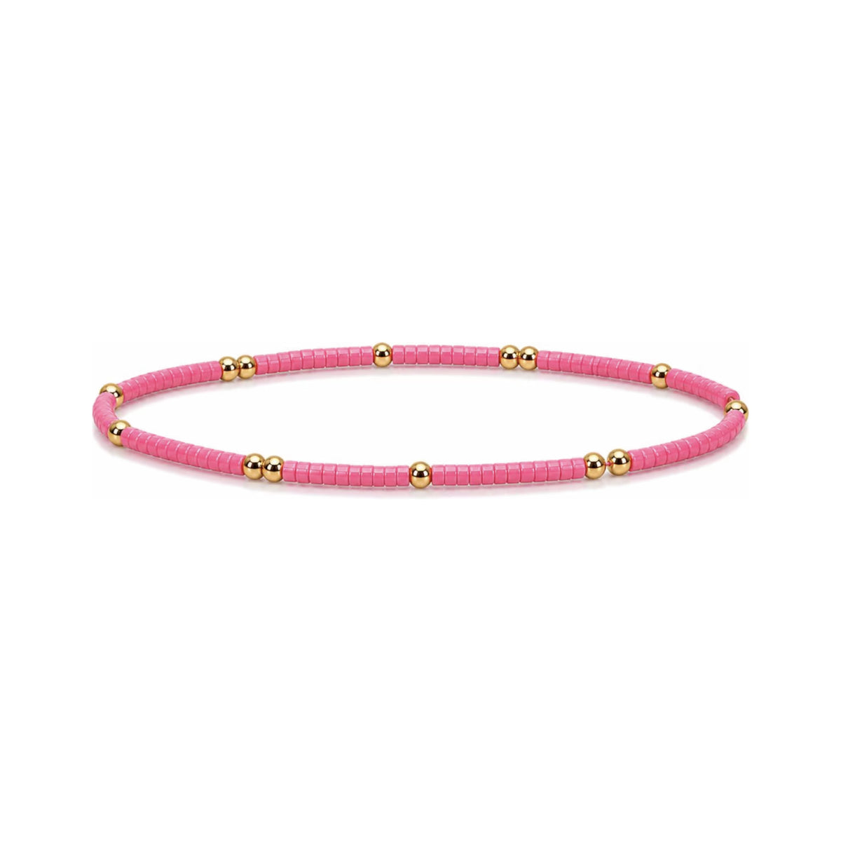 Pink Miyuki Sprinkled Bracelet · 14K Gold Filled