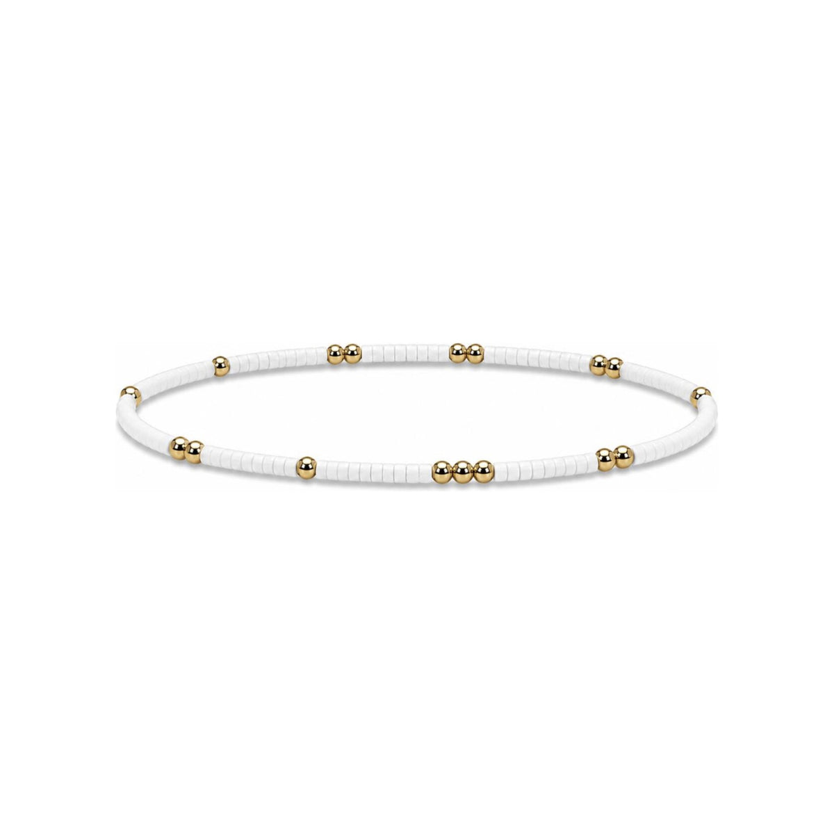White Miyuki Sprinkled Bracelet · 14K Gold Filled