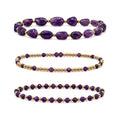 Amethyst Bracelet Set of 3 · 14K Gold Filled