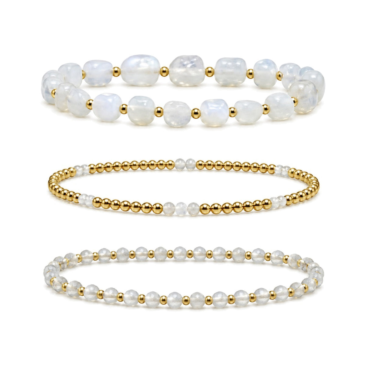 Opalite Bracelet Set of 3 · 14K Gold Filled