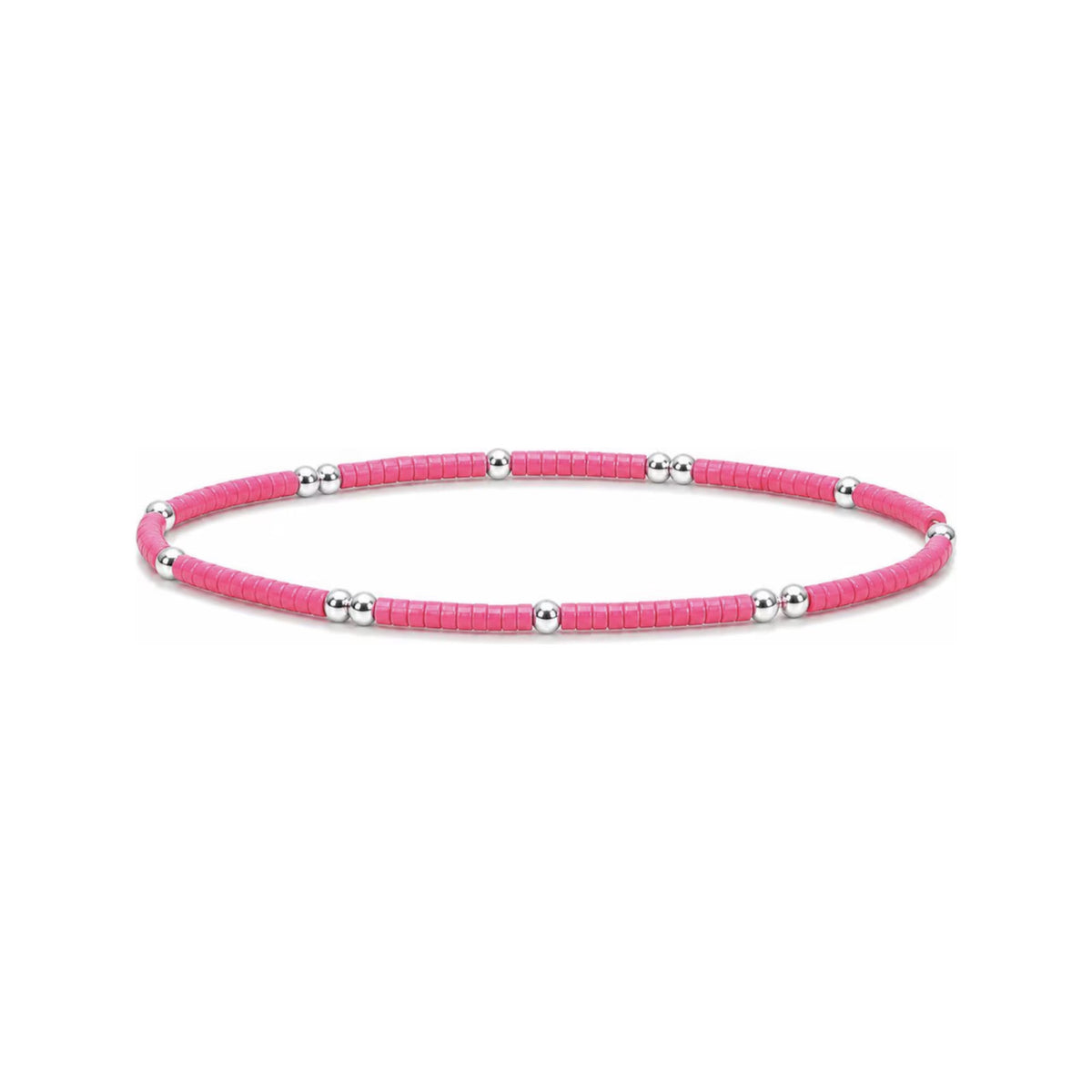 Pink Miyuki Sprinkled Bracelet · Sterling Silver