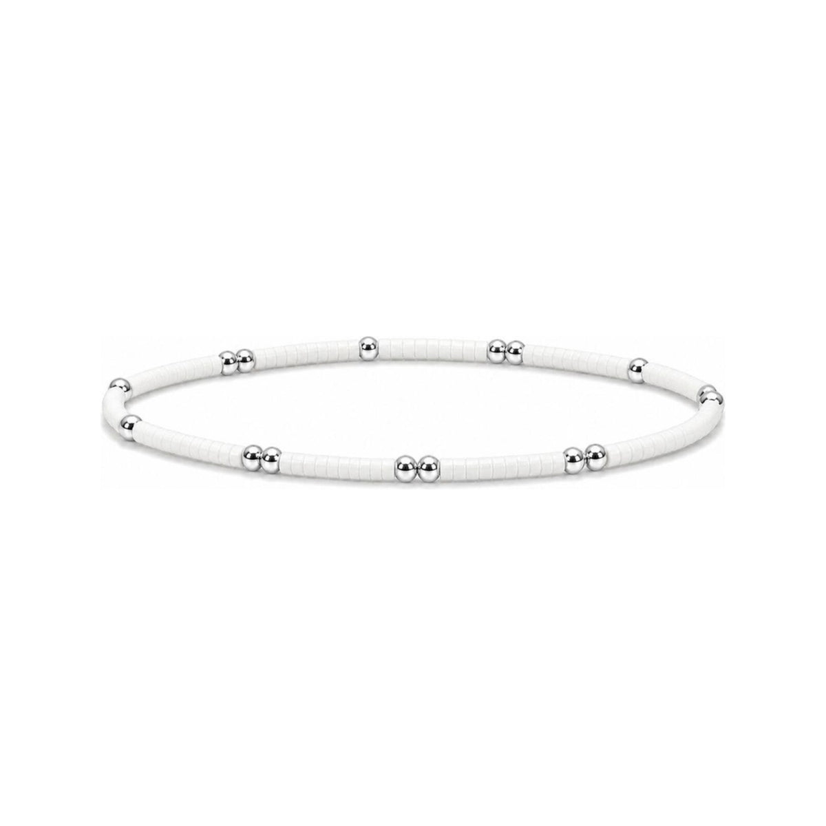White Miyuki Sprinkled Bracelet · Sterling Silver