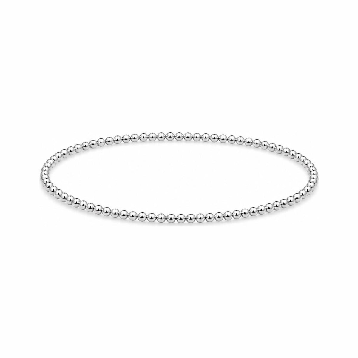 Solid 2.5 mm Beaded Bracelet · Sterling Silver